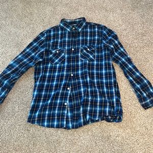 Cute blue flannel, size medium